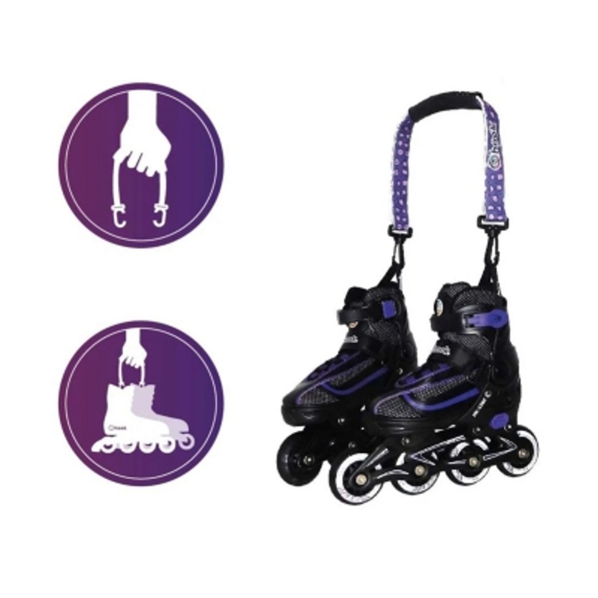 HOOK - Tirante Porta Patines Correa Transporte Mano Roller Diseño - Rosa