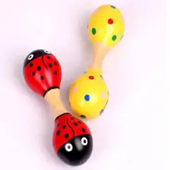 ARTIDIX - Maraca doble martillo de madera diseño para bebes colores