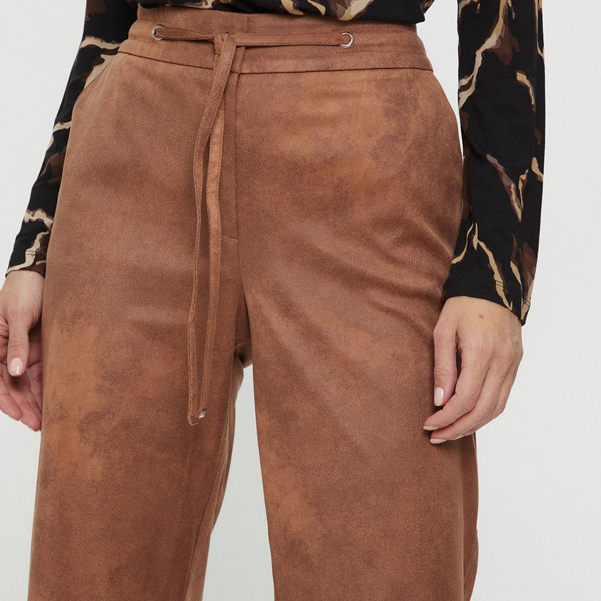 MA GRIFFE - Pantalon Café Mujer Magriffe