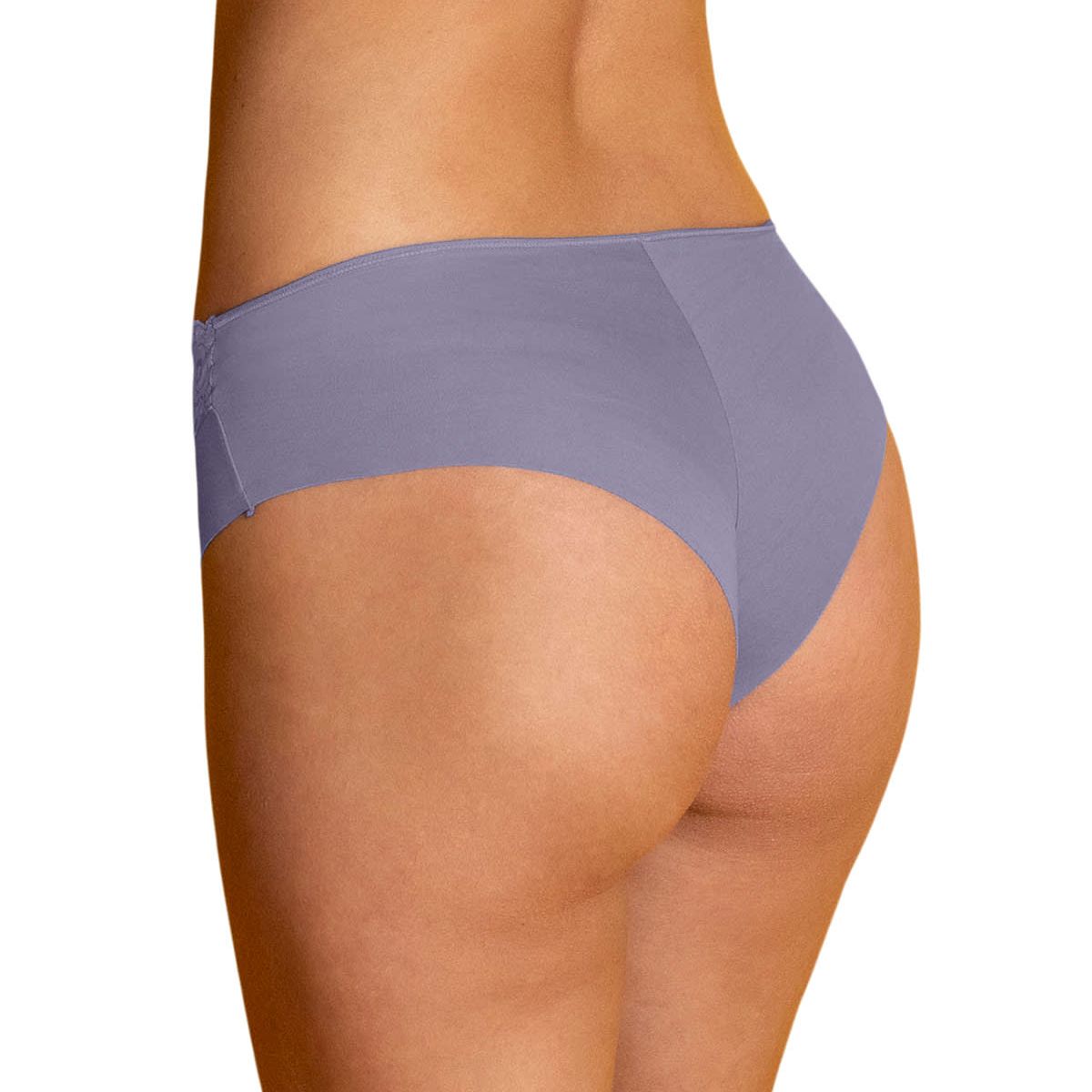 LEONISA - Sexy calzón cachetero en tela ultraliviana con encaje comodidad total 012967 Lila