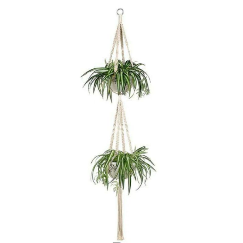 MACRAKO - Colgante de Macramé para tus macetas DOBLE