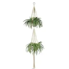 MACRAKO - Colgante de Macramé para tus macetas DOBLE