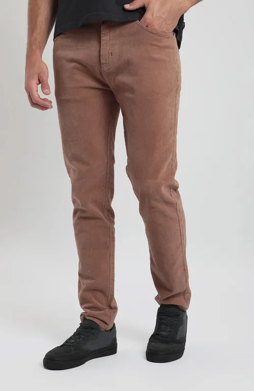 Pantalon hombre Cotele cafe - Algodon organico Cafe 30