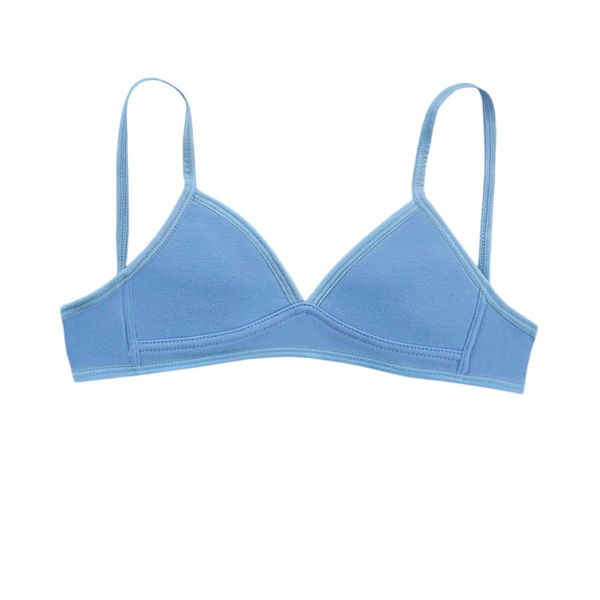 LEONISA - Top básico principiante en algodón para niña 061311 Azul