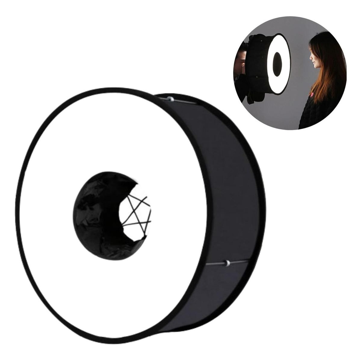 GENERICO - Softbox Anillo Difusor Luz Cámara Plegable Fotografia 45cm