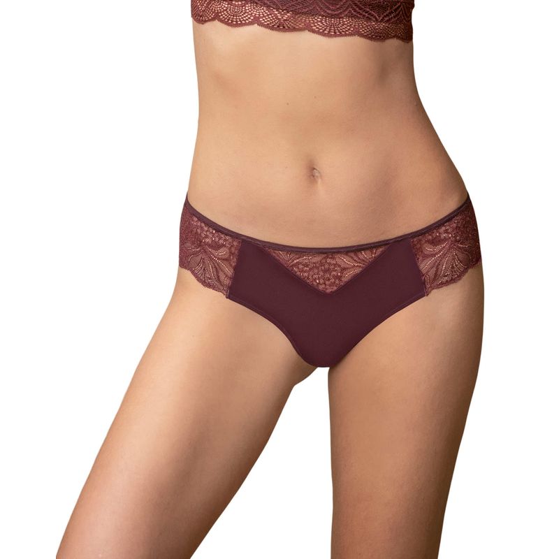 LEONISA - Calzón estilo tanga colaless con laterales y encaje 012985 Rojo