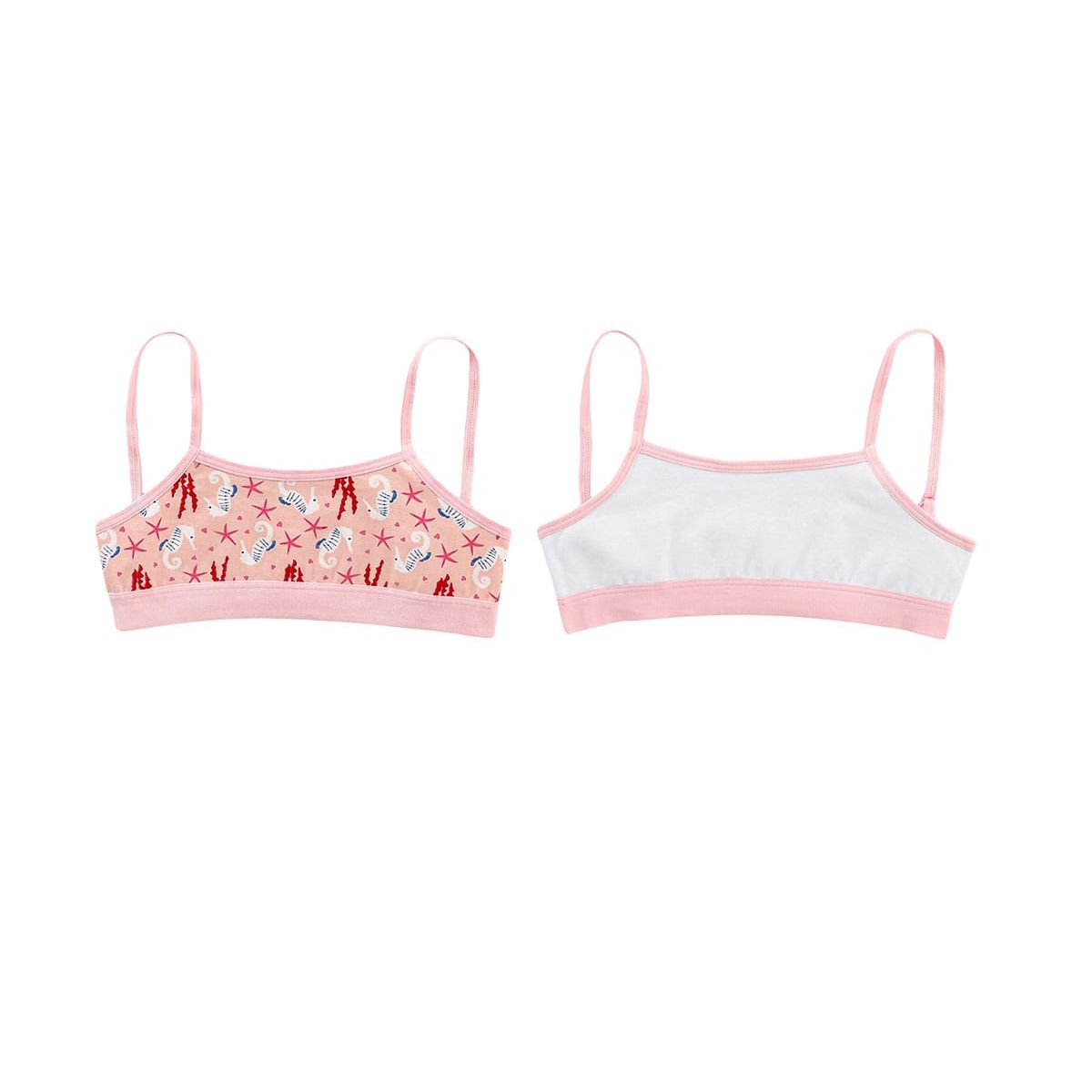 LEONISA - Top niña pack x 2 65292X2 Blanco / Estampado Coral