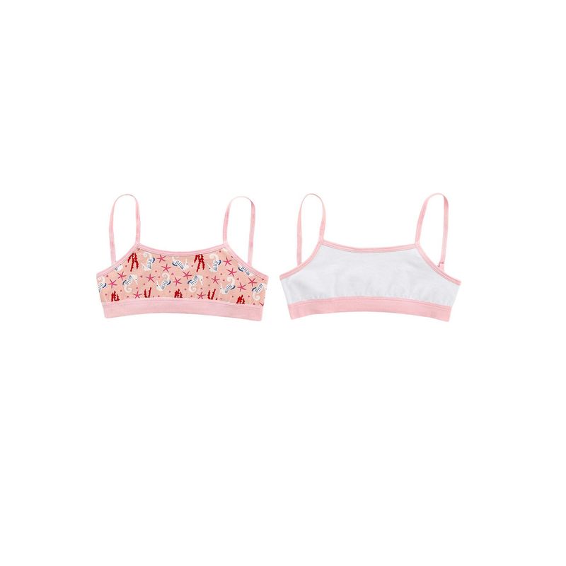 LEONISA - Top niña pack x 2 65292X2 Blanco / Estampado Coral