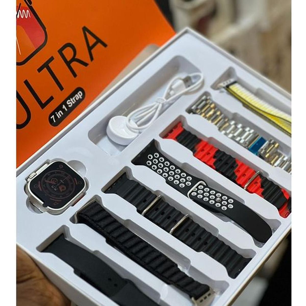 UNIVERSAL - Reloj Inteligente Smartwatch 7 en 1 Negro