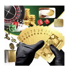 GENERICO - Baraja Cartas Doradas Y Plata Poker 100% Waterproof Set