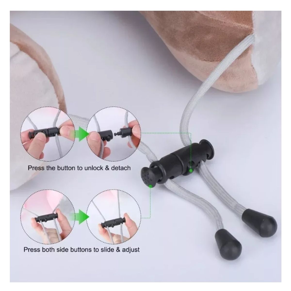 GENERICO - Almohada Cojín Cuello Cervical Viaje Auto Avión Masajeador Color Gris