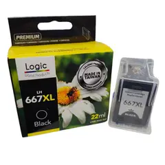 LOGIC - Cartucho de Tinta 667XL Black Ink para Hp Deskjet IA 1275