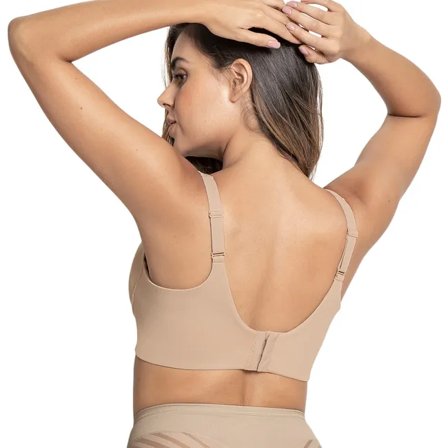 LEONISA - Sostén sin arco ultracómodo de alto soporte y cubrimiento Everyday Bra 091054 Cafe Claro