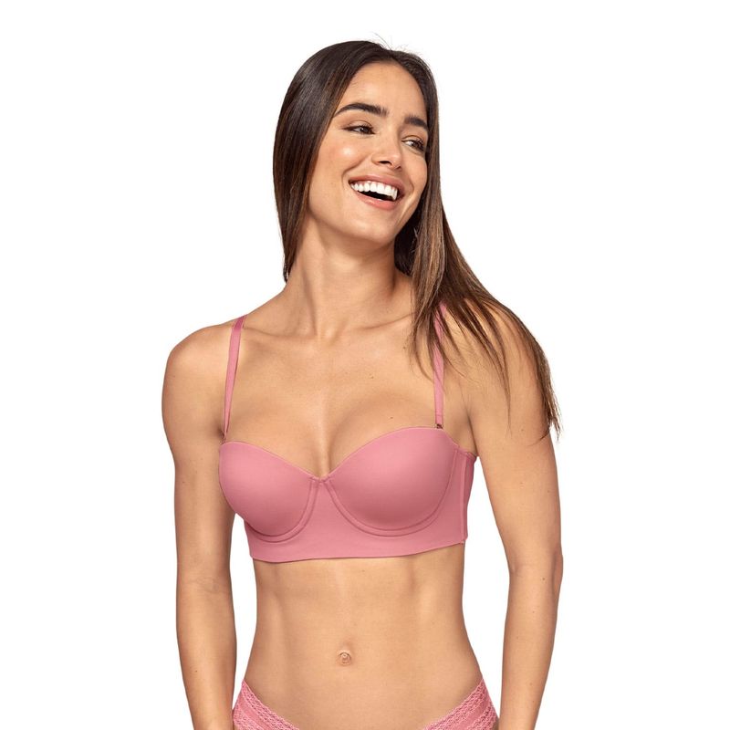 LEONISA - Sostén strapless de realce suave 71318 Rosado