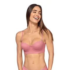 LEONISA - Sostén strapless de realce suave 71318 Rosado