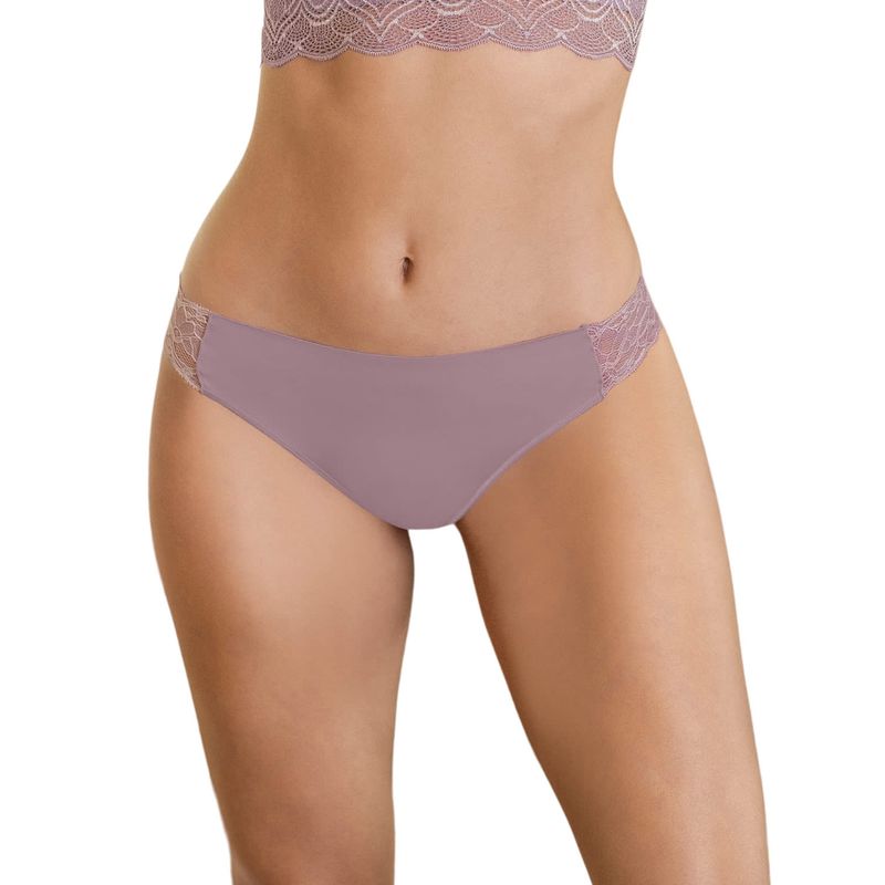 LEONISA - Colaless invisible con toques de encaje en laterales 012968 Morado Medio