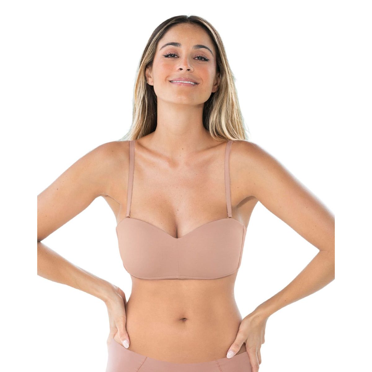 LEONISA - Sostén strapless ideal para busto pequeño y mediano Oh So Light 091071 Rosa