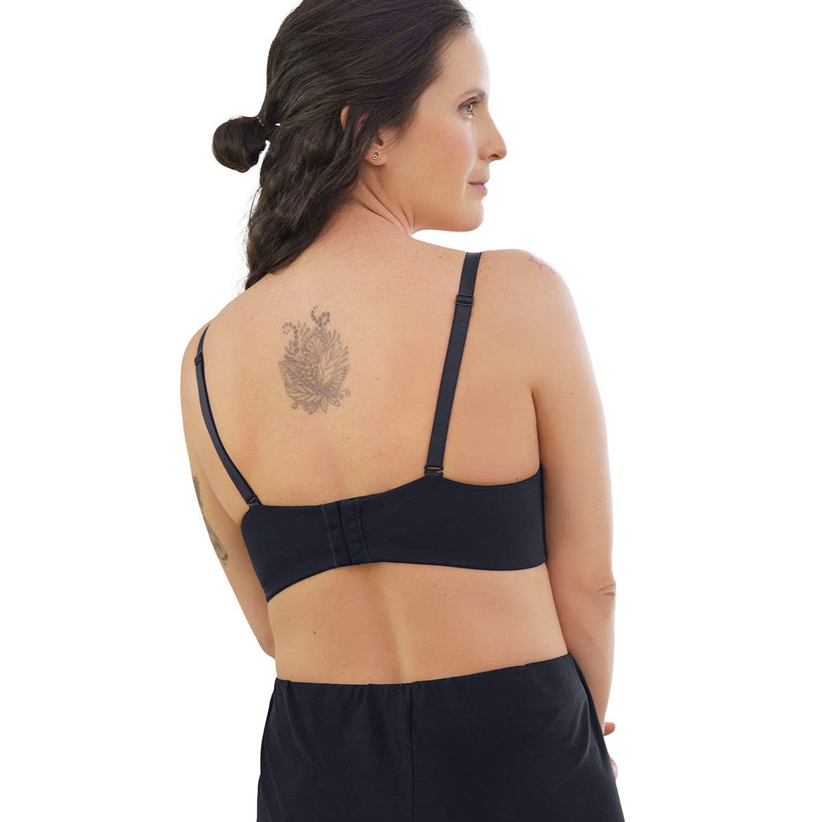 LEONISA - Sostén de lactancia sin arco (barba) con tecnología antibacterial 91015 Negro