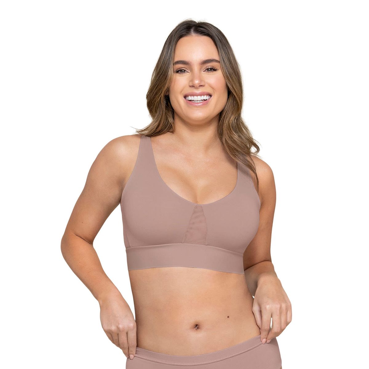 LEONISA - Sostén tipo top de copas extraíbles totalmente cómodo y liviano Flexi Brastop 091048 Palo de Rosa