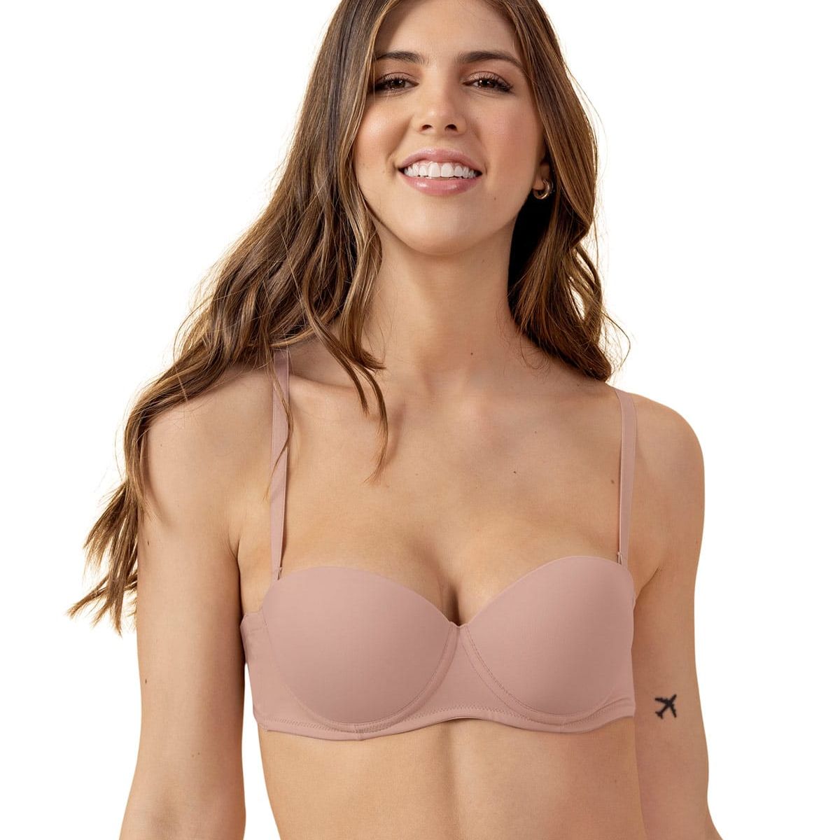 LEONISA - Sostén strapless con realce incorporado 061308 Rosa