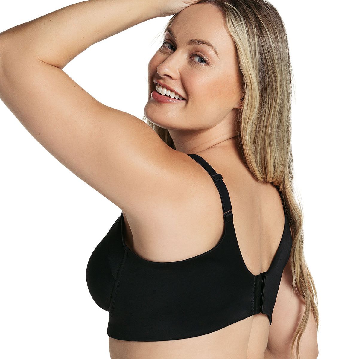 LEONISA - Sostén sin arco ultracómodo de alto soporte y cubrimiento Everyday Bra 091054 Negro