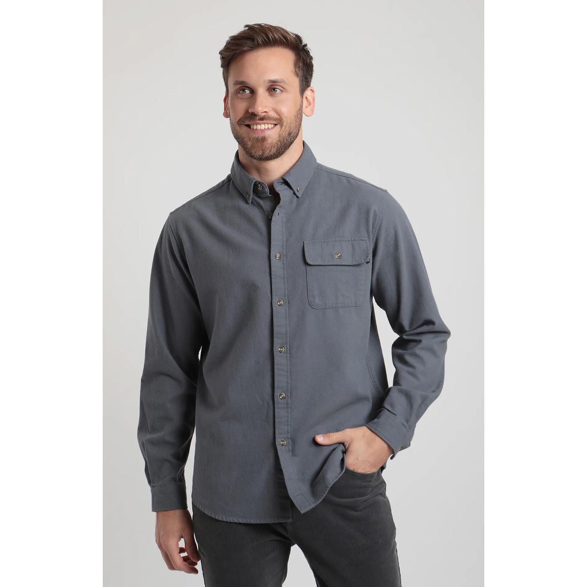 FROENS - Camisa manga larga hombre Classic gris