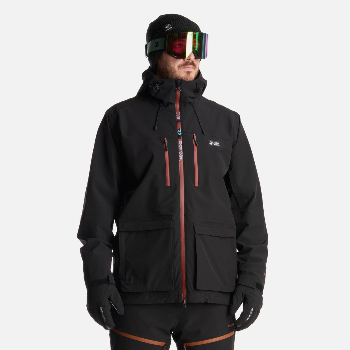 HAKA HONU - Chaqueta Hombre Viento Blanco Negro Haka Honu