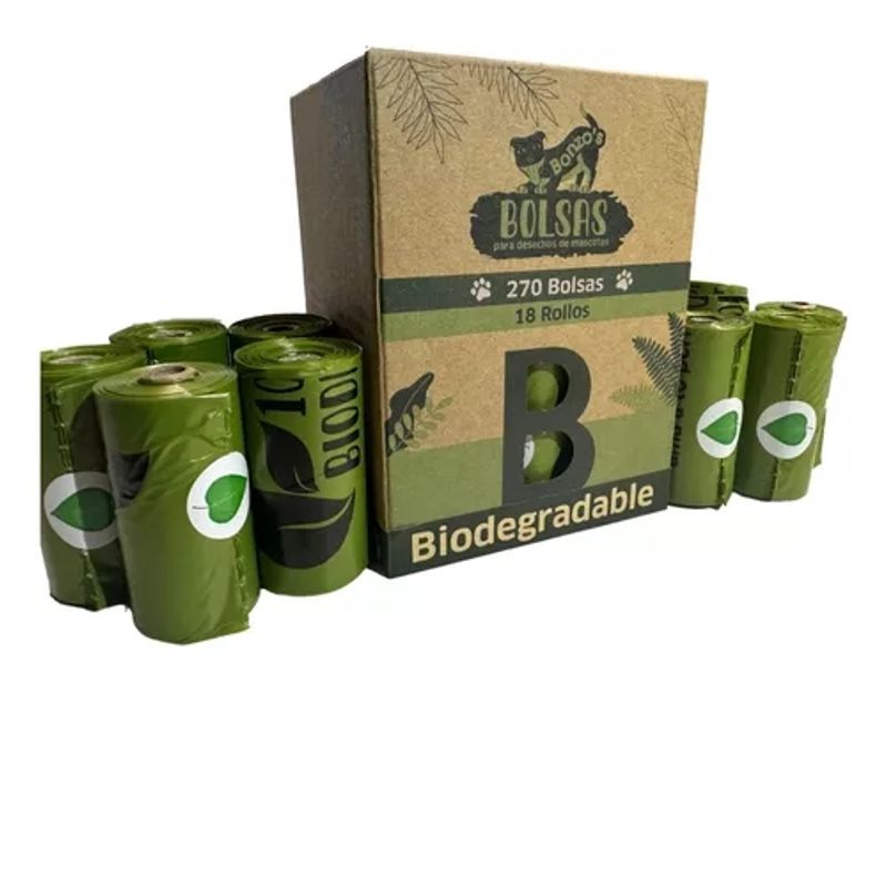GENERICO - Bolsas Biodegradables 18 Rollos Para Desechos De Mascotas