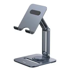 BASEUS - Soporte Metálico Biaxial Plegable para Tablets iPad Gris