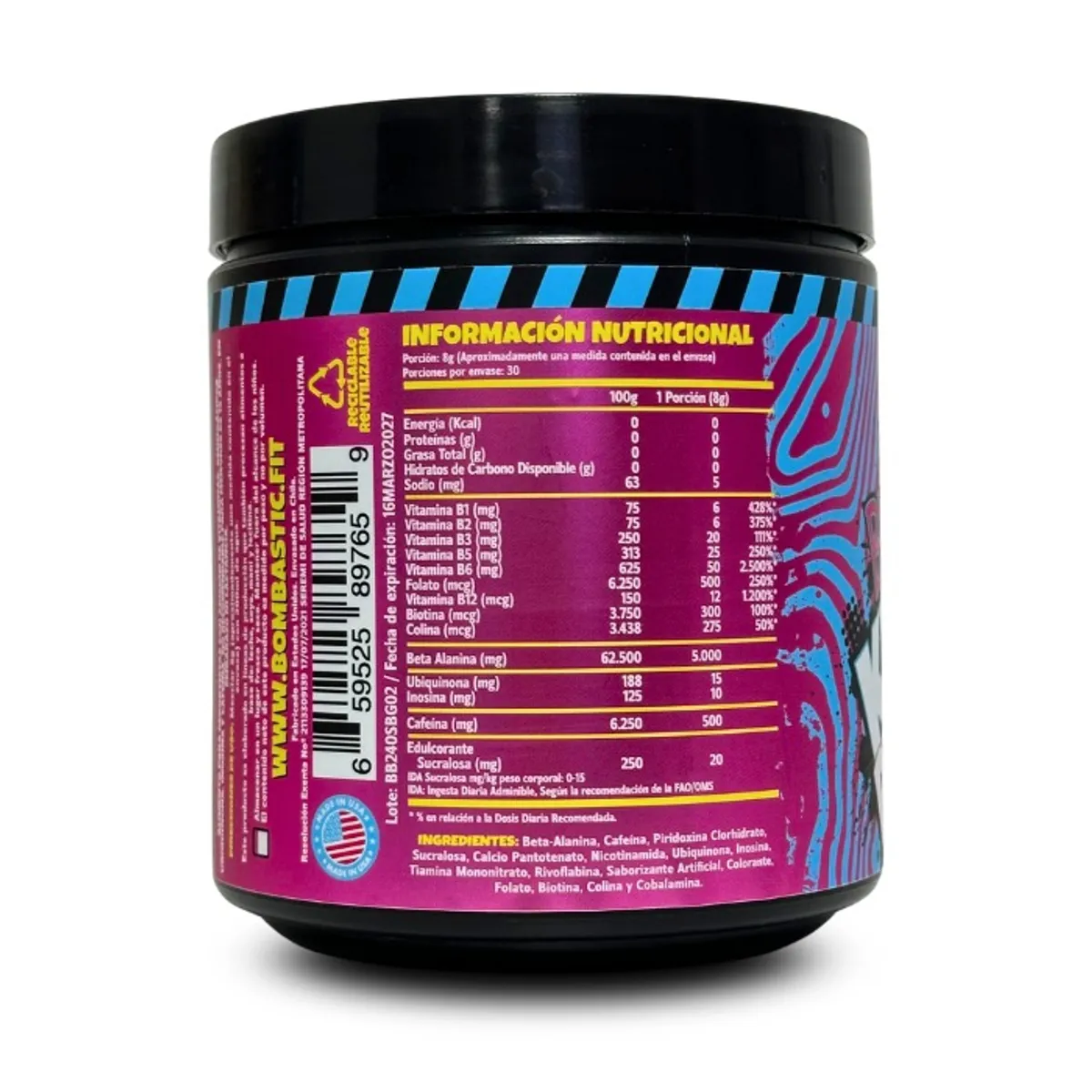 BODY BUNNY - PRE-ENTRENO KRAZZY 240GR BUBBLE GUM - BODYBUNNY