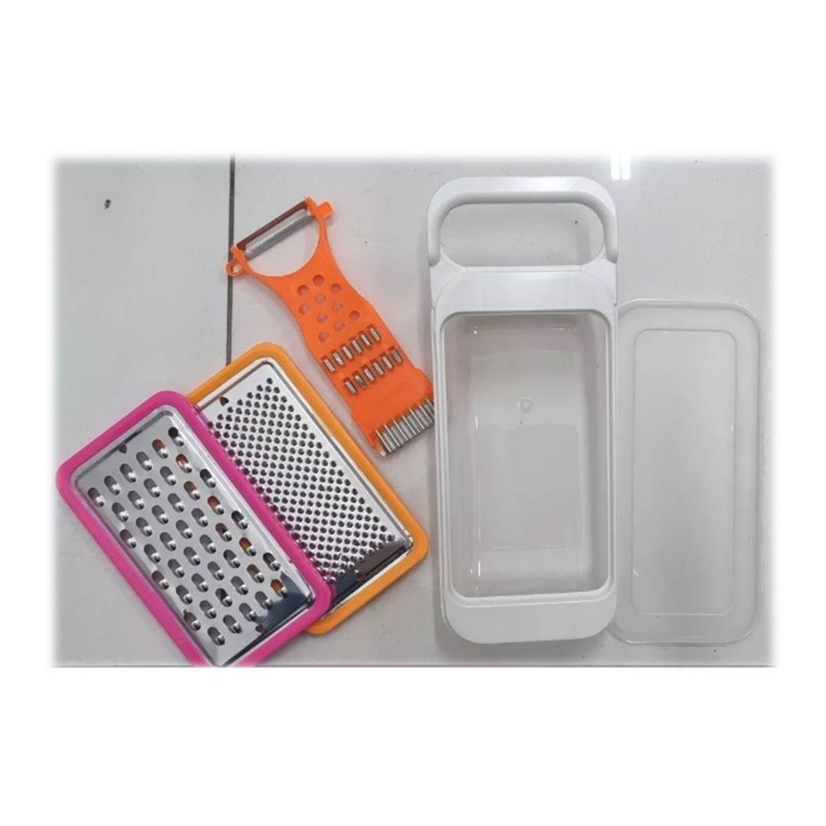 GENERICO - Rallador De Verduras 3 En 1 Con Cubierta De Seguridad