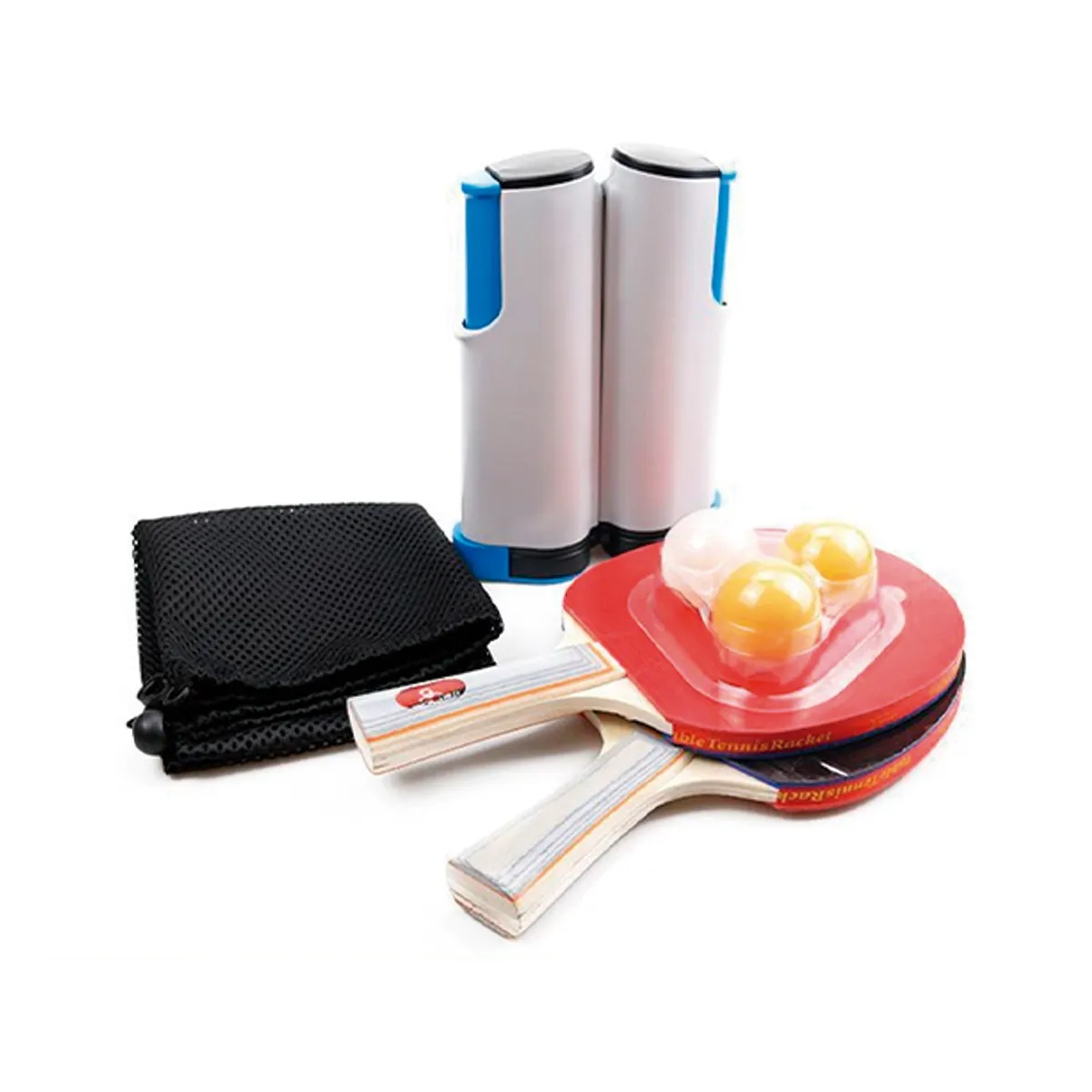 GENERICO - Set De Ping Pong 2 Paletas + 3 Pelotas + Malla Ajustable