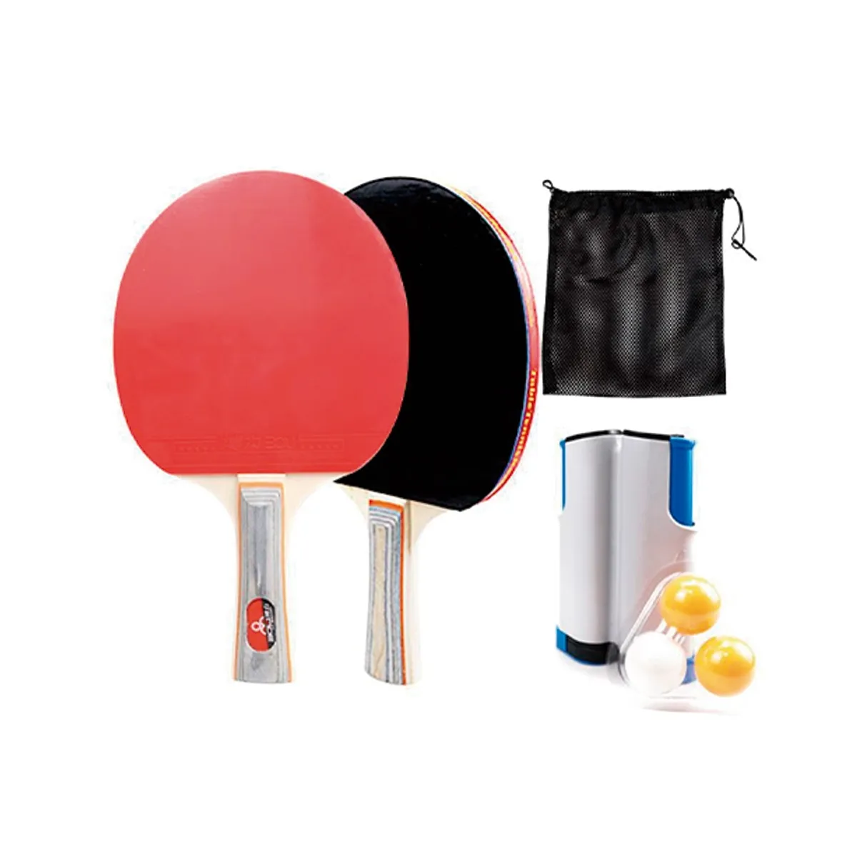 GENERICO - Set De Ping Pong 2 Paletas + 3 Pelotas + Malla Ajustable