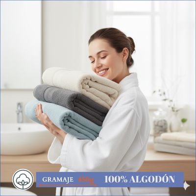 Imagen 2 del producto Pack De 3 Toallas Algodon De Cuerpo Ducha Baño 70x140cm