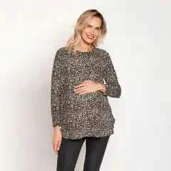 NALA - Polerón Lactancia Lucía Leopardo Beige Maternity