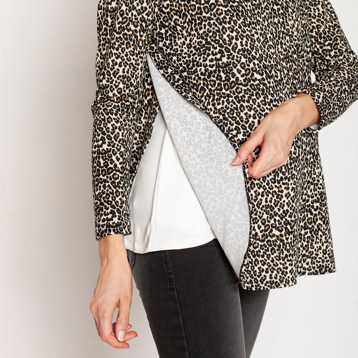 NALA - Polerón Lactancia Lucía Leopardo Beige Nala Maternity