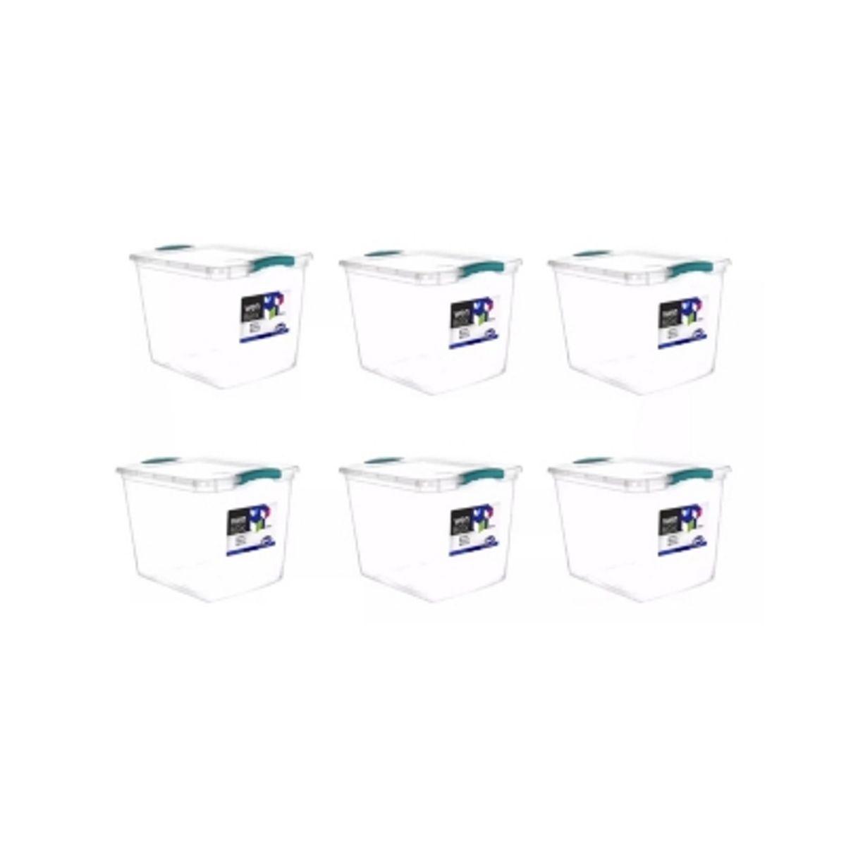WENCO - Pack 6 Cajas Organizadoras 28lts Wenco Plastico 42x32x31cm