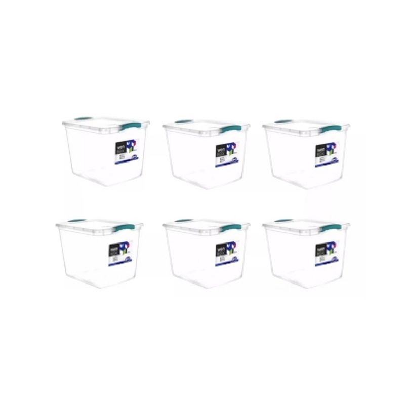 WENCO - Pack 6 Cajas Organizadoras 28lts Wenco Plastico 42x32x31cm