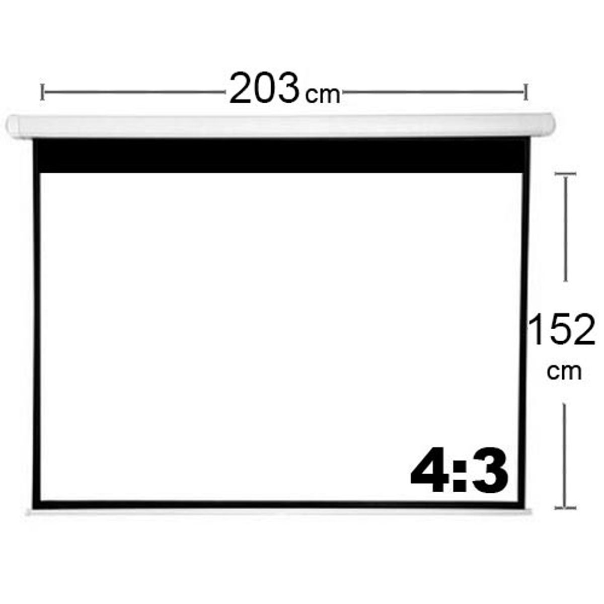 GENERICO - TELON MURAL 203X152 CM BORDE NEGRO MECANISMO RETRACTIL