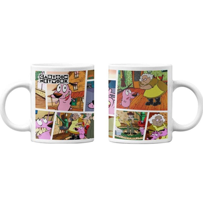 SM - Tazones tazas blancas Cartoon Network Coraje Perro Valiente SM