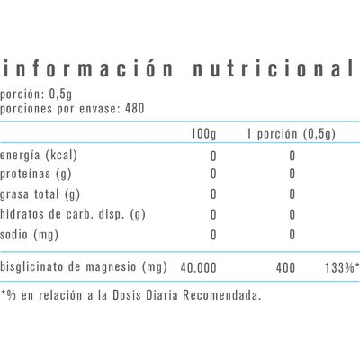 Imagen 2 del producto BISGLICINATO MAGNESIO 240GR - ALPHA MEDICA