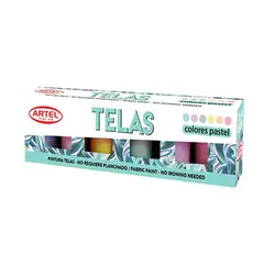ARTEL - Set pintura para telas 6 colores pastel