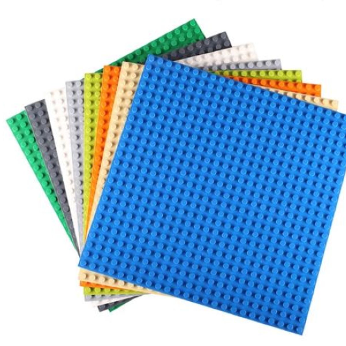 GENERICO - 2 Placa Base Compatible Con Bloques 20 Cms. 24 X 24 Puntos Azul
