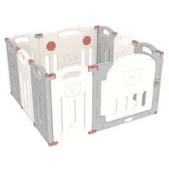 BBQOOL - Corral Didáctico de Juegos Plegable Teddy Grey