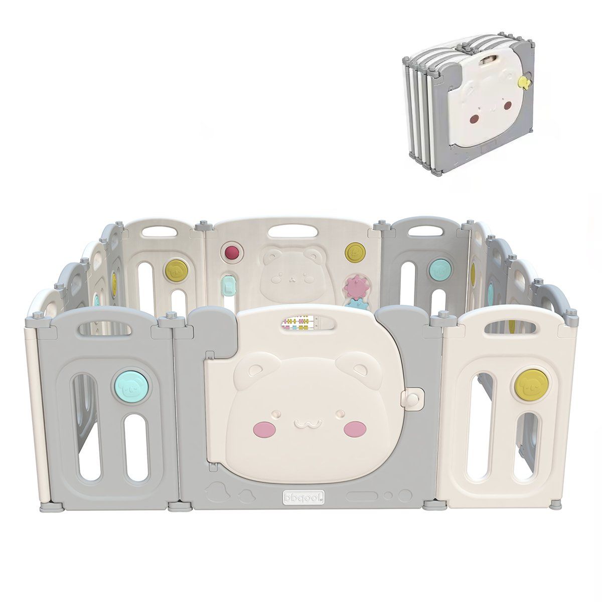 BBQOOL - Corral Didáctico de Juegos Plegable Kiddy Grey