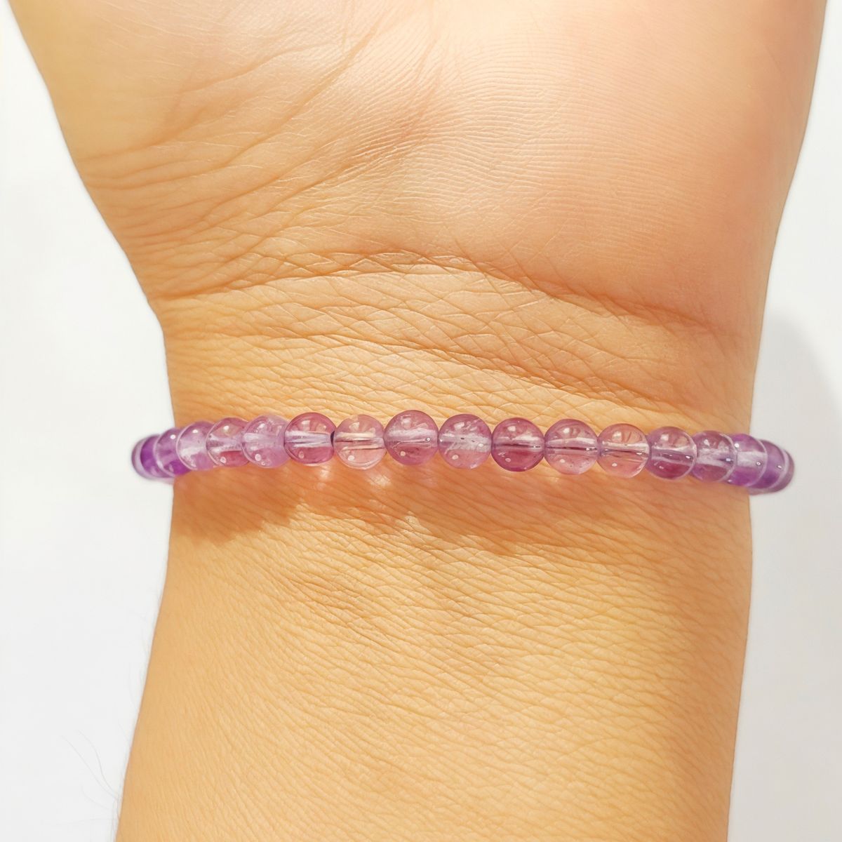 COGGIOLA - Pulsera Amatista 4mm Cordón Morado Plata Fina 925 Ajustable