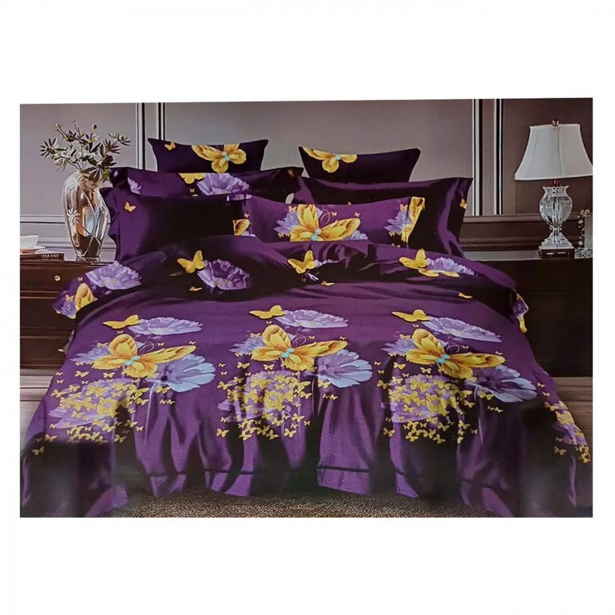 GENERICO - Juegos De Sabanas 144 Hilos (Plaza y media) Diseños - Violeta - 1,5 plazas