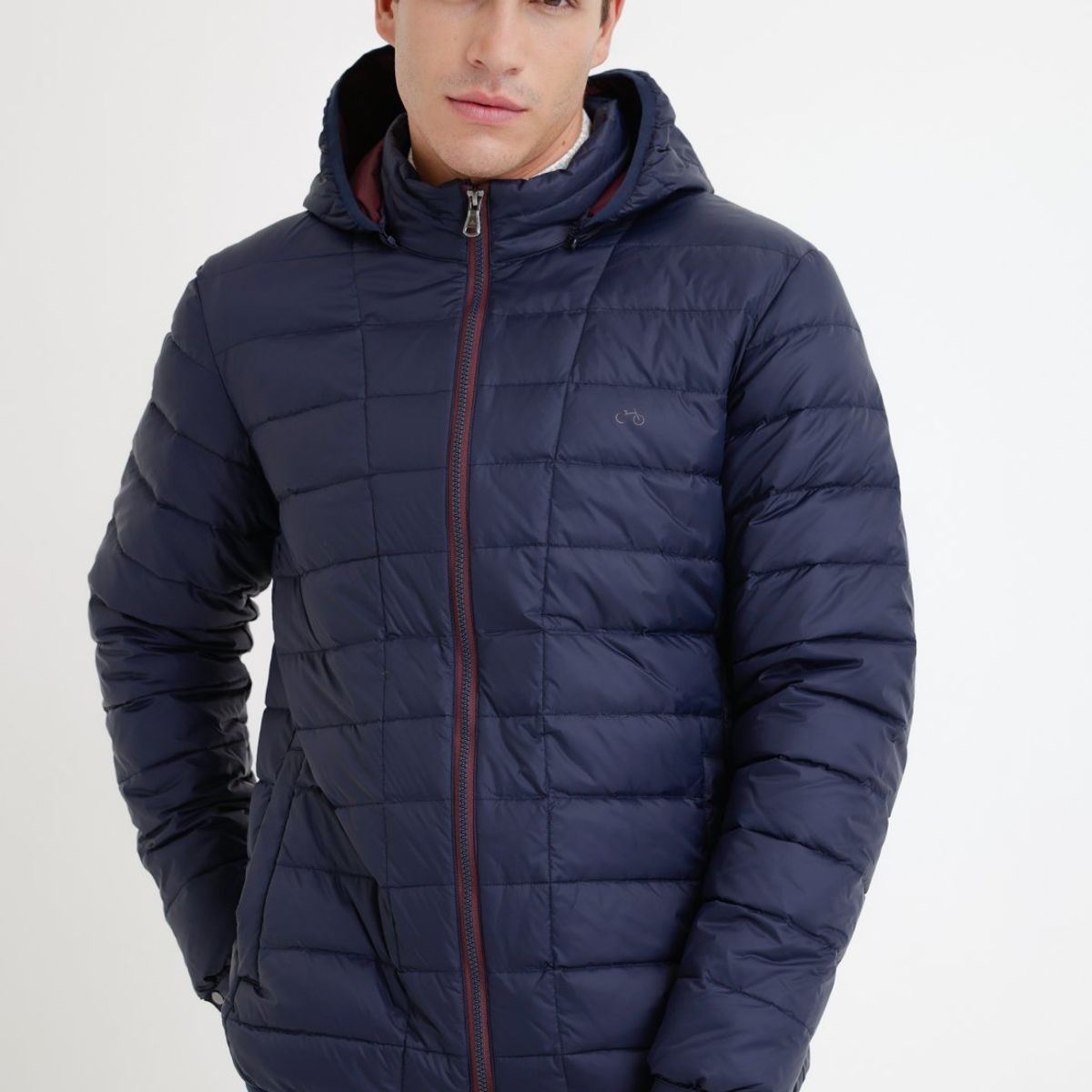 TRIAL - Parka hombre acolchada pluma azul marino