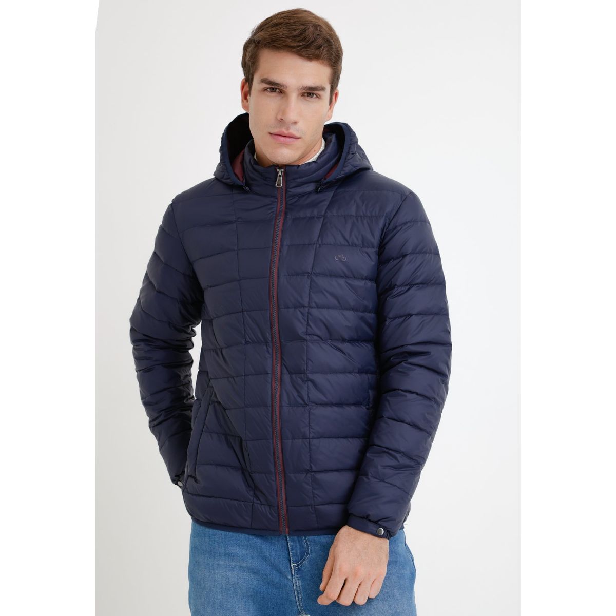 TRIAL - Parka hombre acolchada pluma azul marino