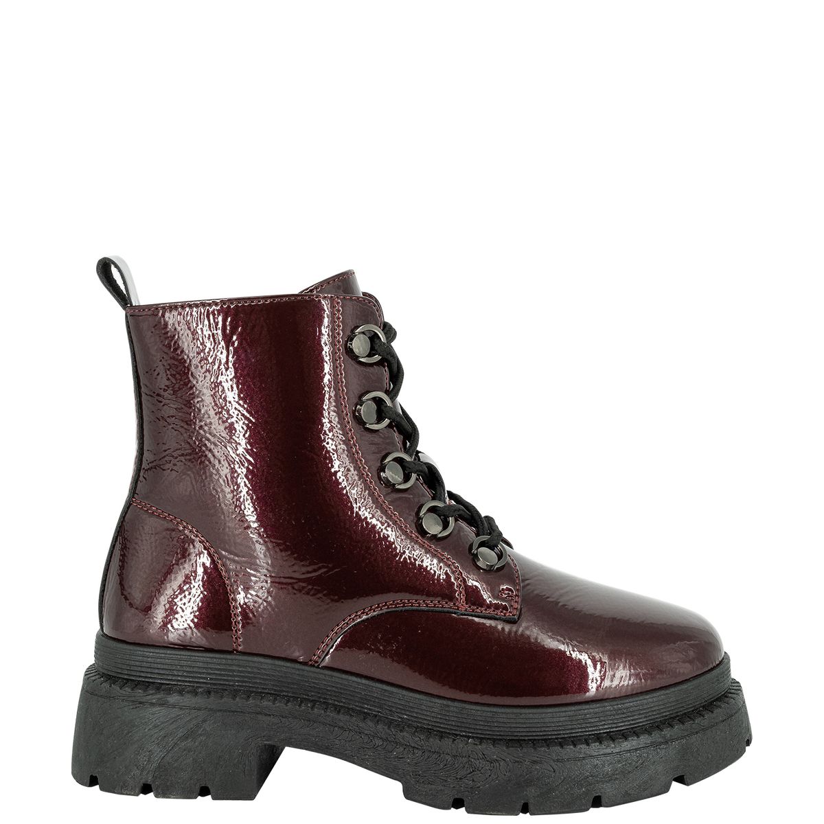 ALQUIMIA - Botin Mujer Burdeo Charol Indo Alquimia